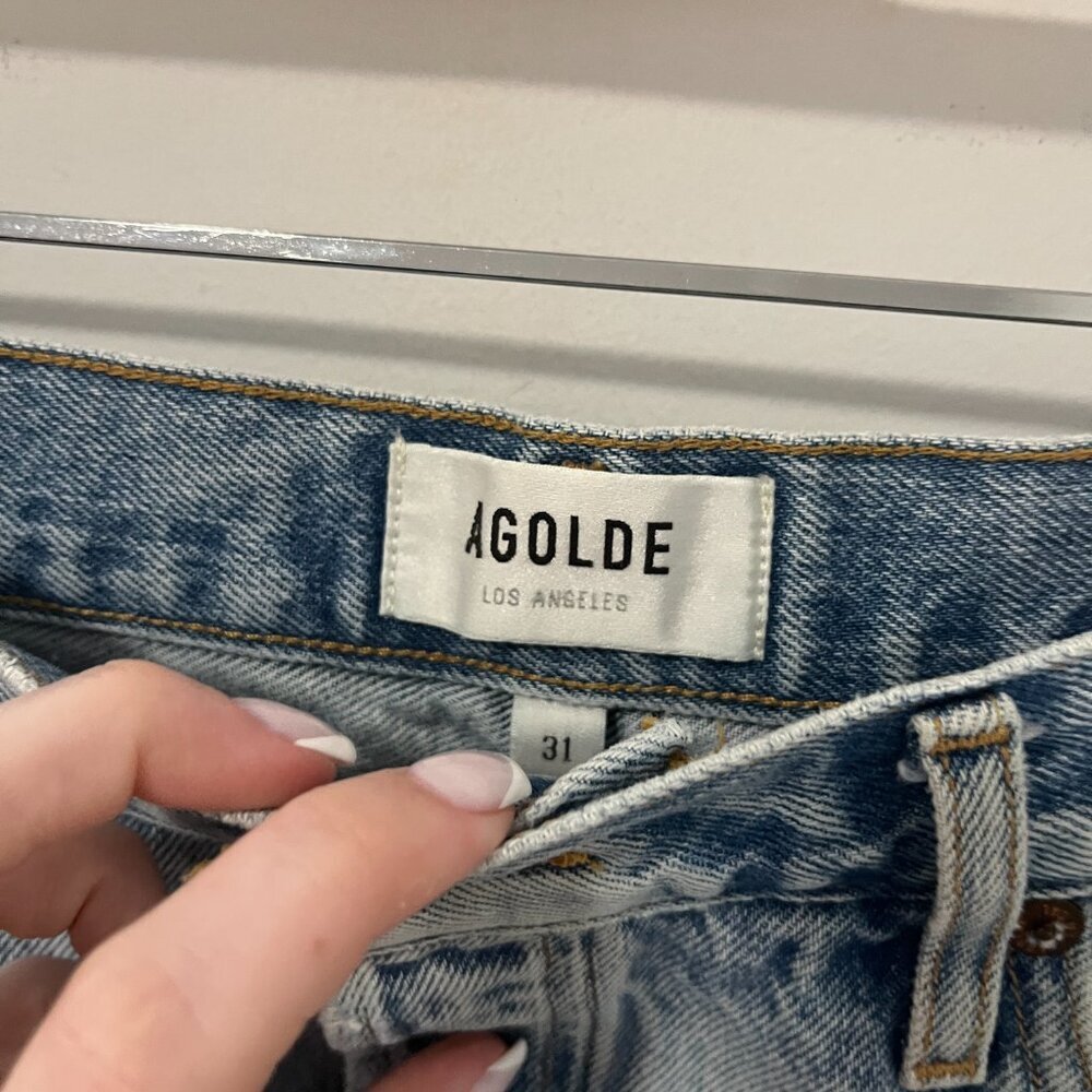 Agolde '90s Cutoff Denim Shorts Size 31 - Picture 3 of 6